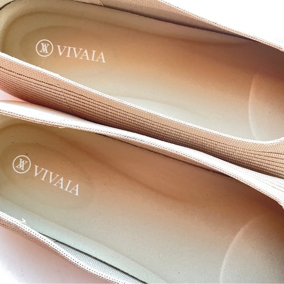 Vivaia NWOB Square-Toe V-Cut Flats Margot 2.0 Beige Almond Breathable 10.5 - Picture 5 of 12